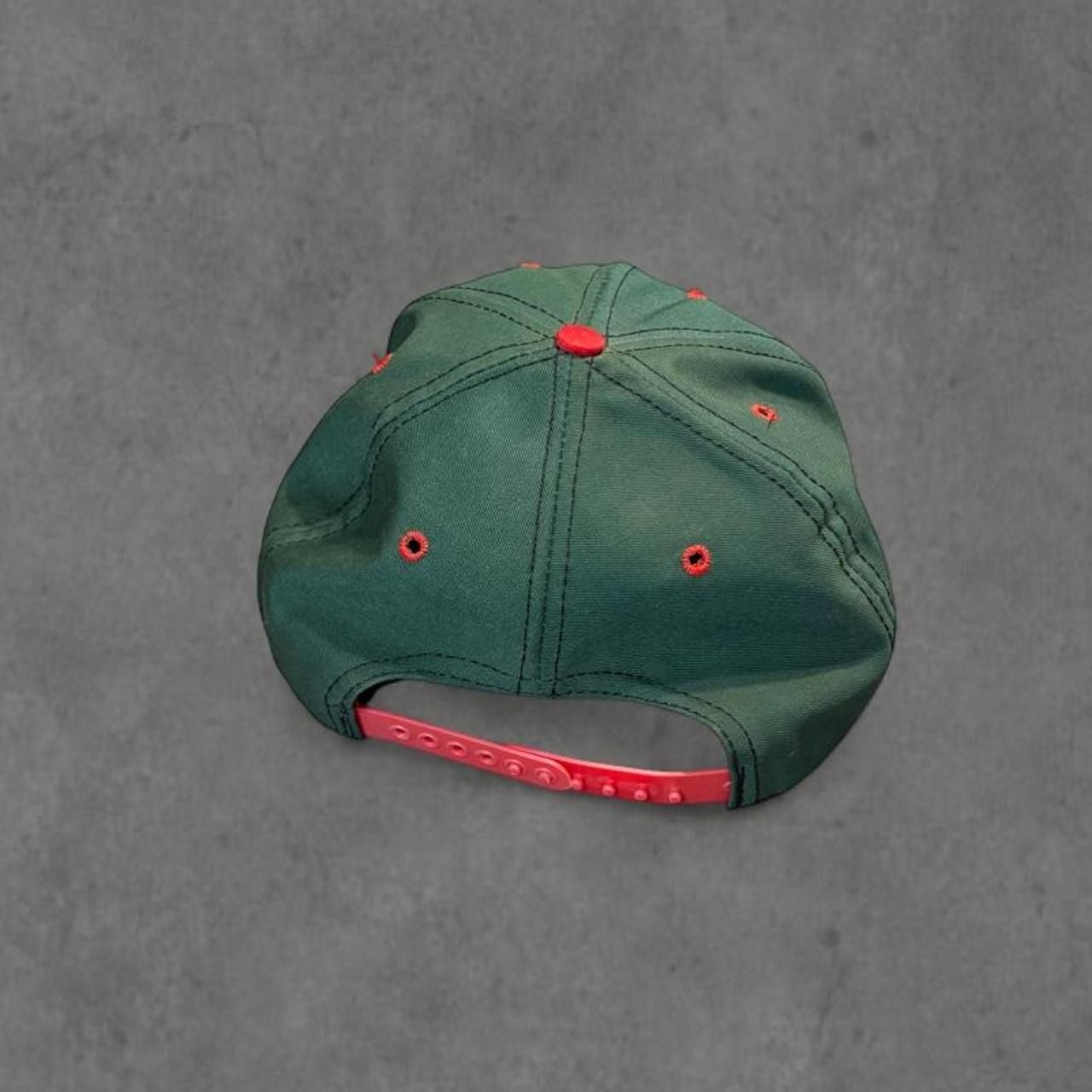 Coca-Cola Snapback Hat Green Red Vintage 90s Embroidered Logo Cap 5