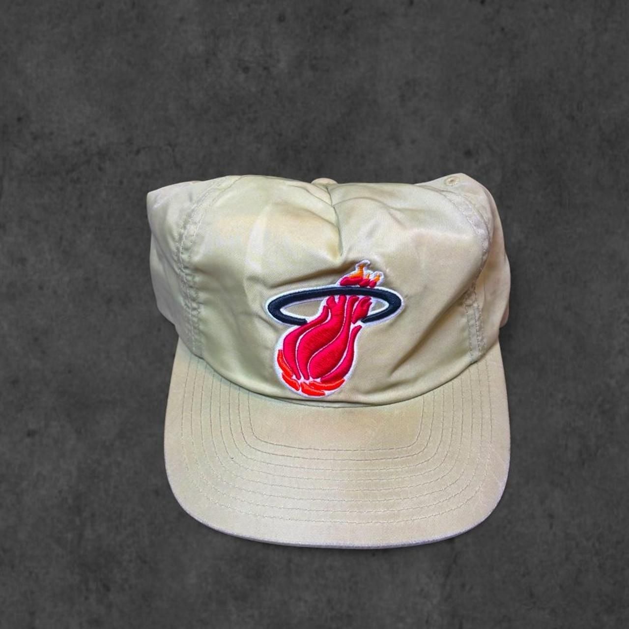 Mitchell & Ness Miami Heat Tan Nylon Zipper Hat 2