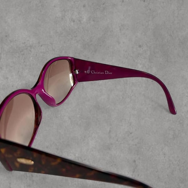 Christian Dior 2435 Sunglasses Purple Tortoise Butterfly Designer Luxury