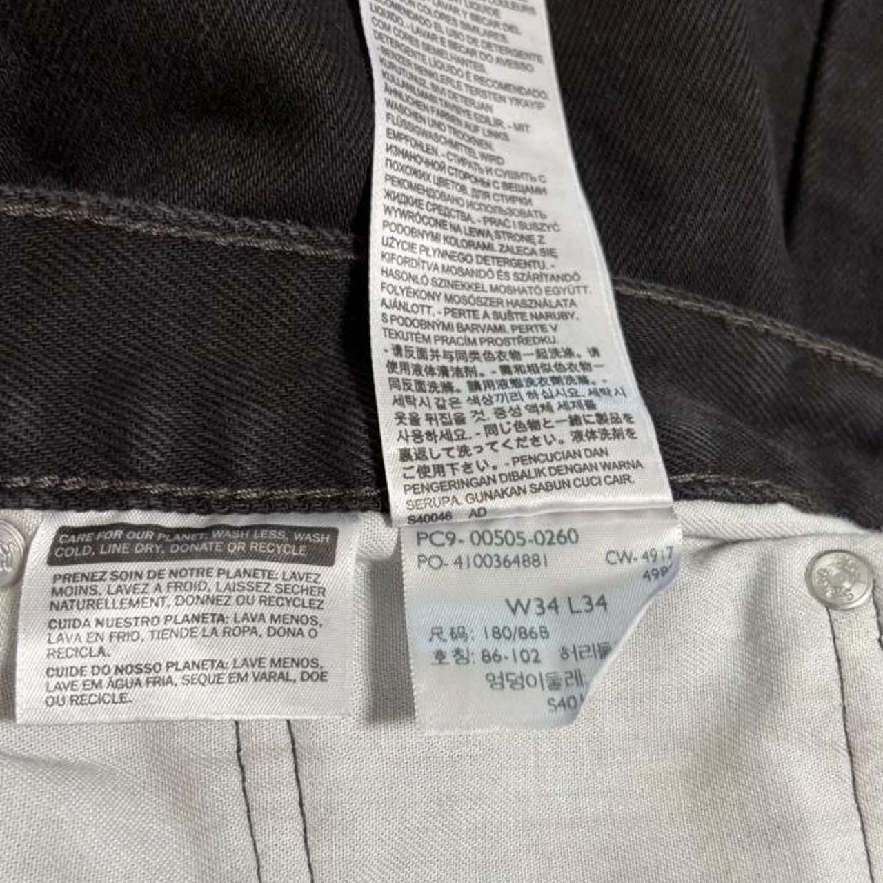 Levi's 505 Regular Fit Jeans W34 L34 Black Denim 4