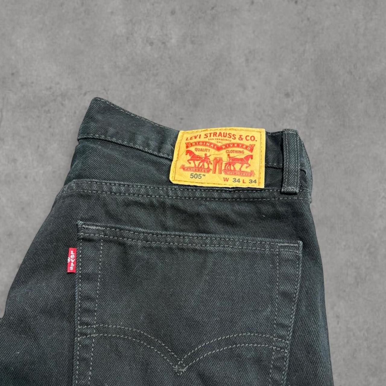 Levi's 505 Regular Fit Jeans W34 L34 Black Denim 5