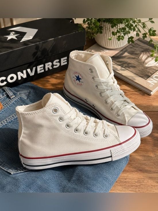 Converse Chuck Taylor All Star Hi Optical White Canvas Sneakers Women’s 10 NIB 2
