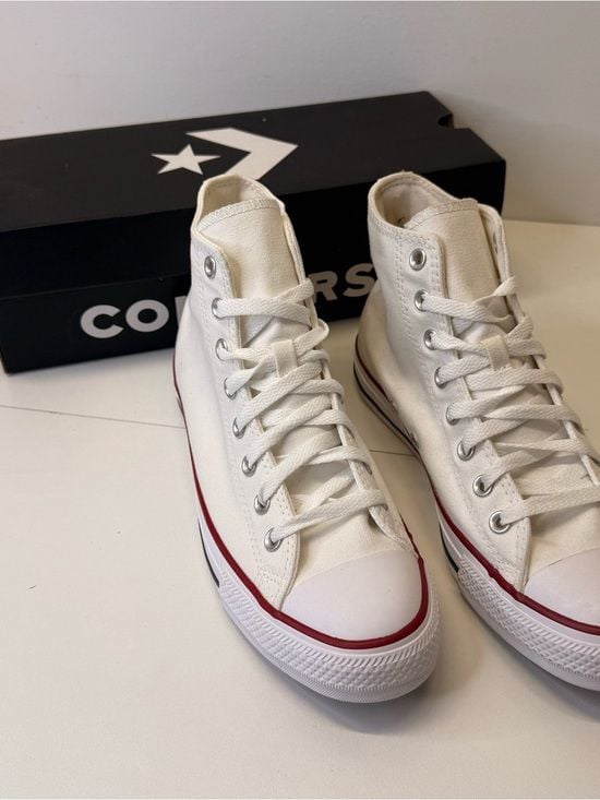 Converse Chuck Taylor All Star Hi Optical White Canvas Sneakers Women’s 10 NIB 3