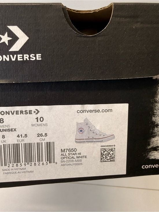 Converse Chuck Taylor All Star Hi Optical White Canvas Sneakers Women’s 10 NIB 12