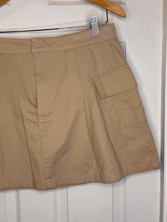 Francesca’s Cargo Mini Skirt Size Large NWT Khaki Utility Pocket A-Line 4