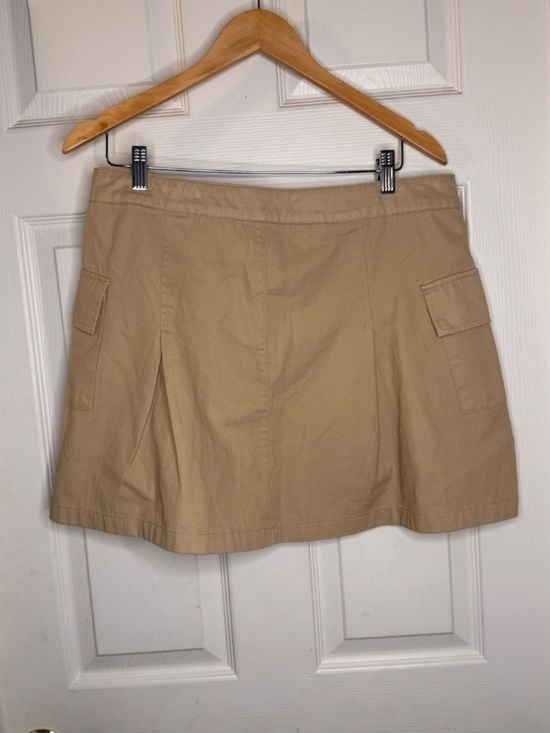 Francesca’s Cargo Mini Skirt Size Large NWT Khaki Utility Pocket A-Line 6