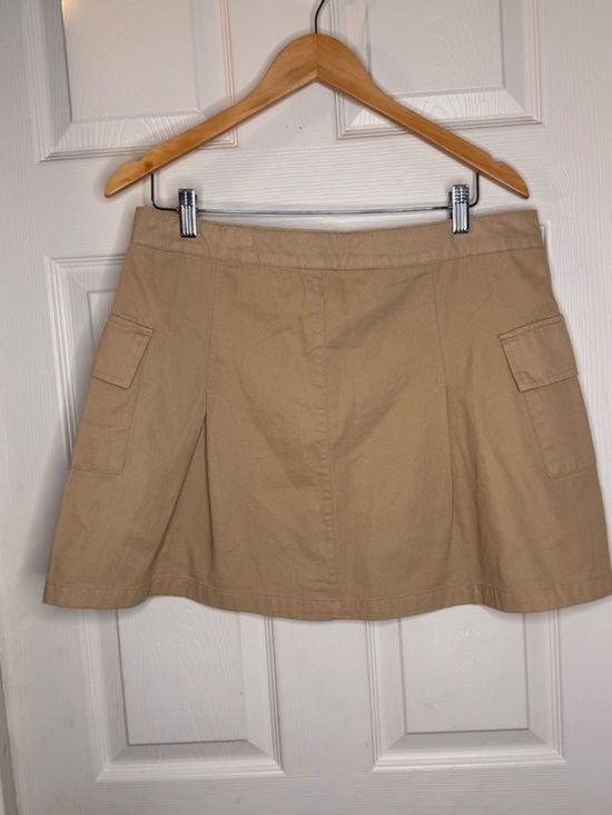 Francesca’s Cargo Mini Skirt Size Large NWT Khaki Utility Pocket A-Line 7