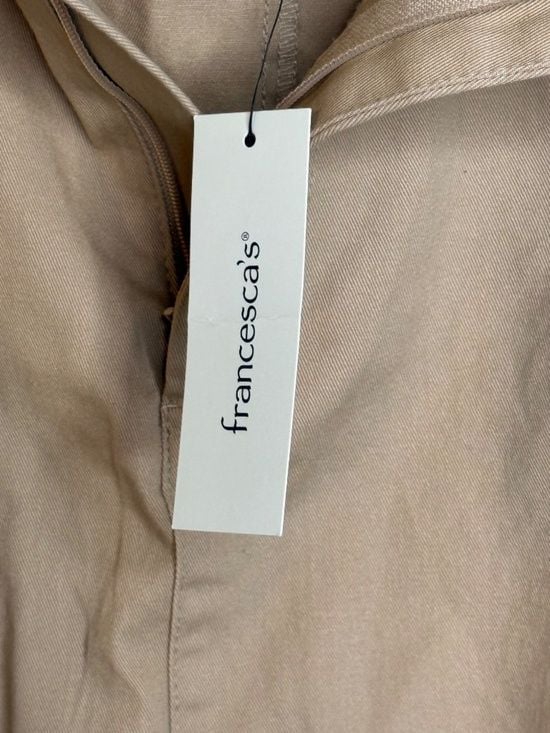 Francesca’s Cargo Mini Skirt Size Large NWT Khaki Utility Pocket A-Line 9