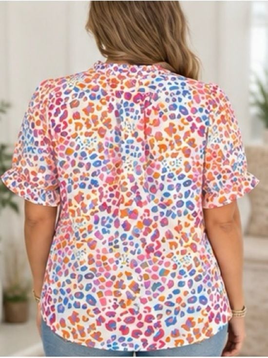 Michelle McDowell Sutton Top Wild Safari Multi Leopard Blouse XS NWT 4