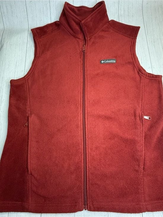 Columbia Steens Mountain Fleece Vest Men’s Medium Red Full Zip XM1024 6