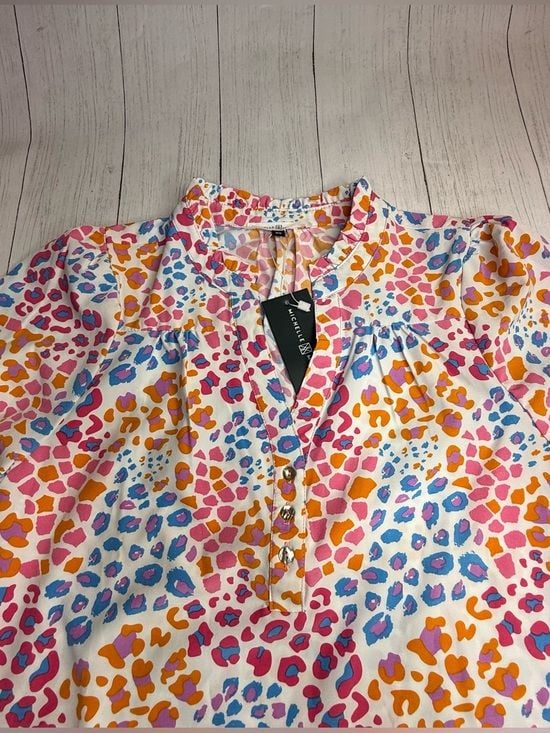Michelle McDowell Sutton Top Wild Safari Multi Leopard Blouse XS NWT 7