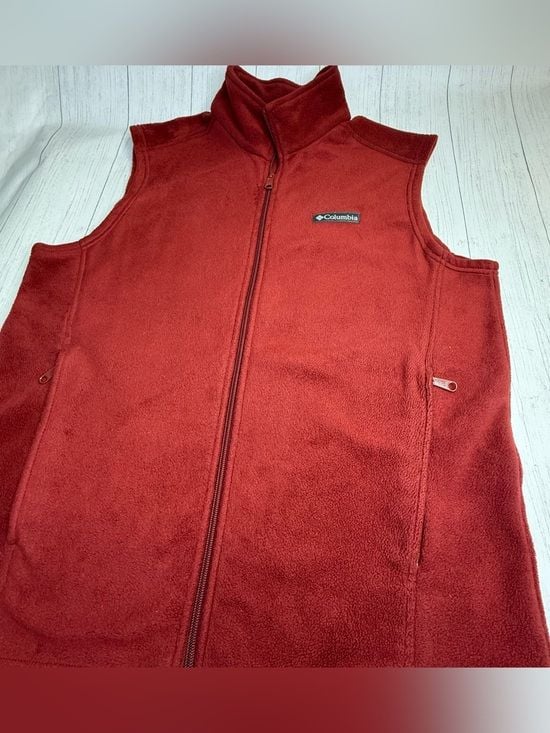 Columbia Steens Mountain Fleece Vest Men’s Medium Red Full Zip XM1024 7