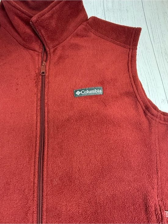 Columbia Steens Mountain Fleece Vest Men’s Medium Red Full Zip XM1024 8