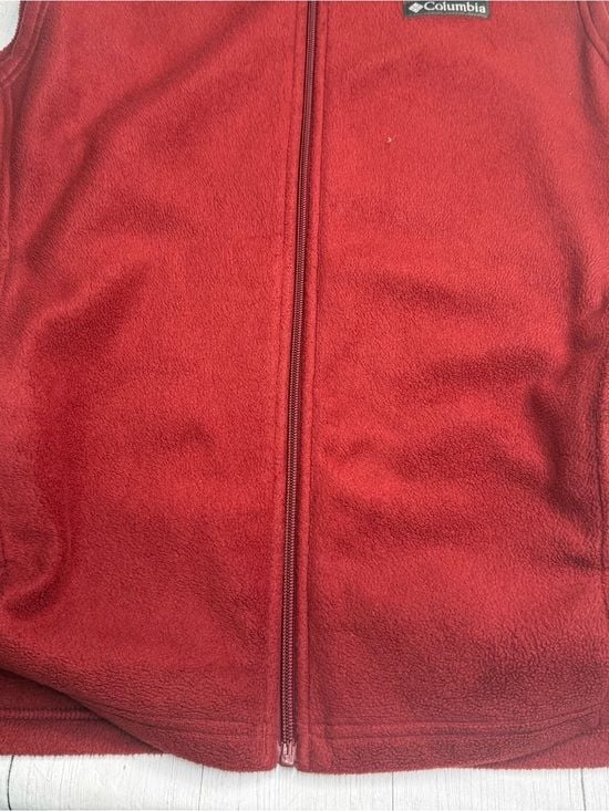 Columbia Steens Mountain Fleece Vest Men’s Medium Red Full Zip XM1024 10