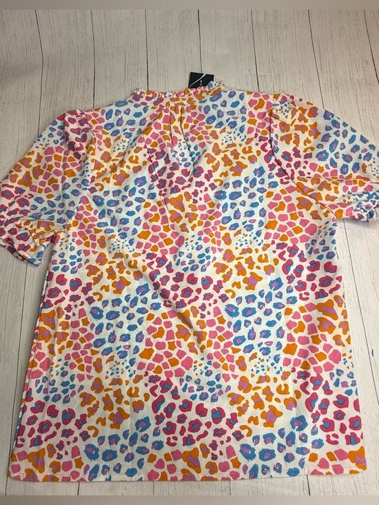Michelle McDowell Sutton Top Wild Safari Multi Leopard Blouse XS NWT 15