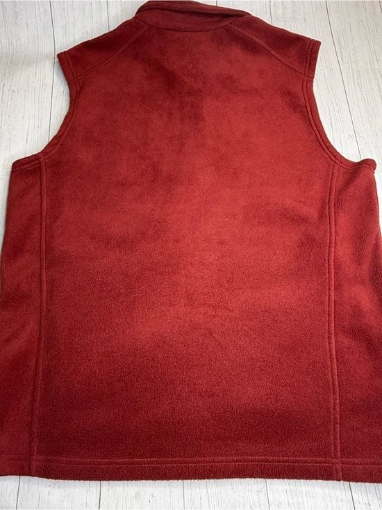 Columbia Steens Mountain Fleece Vest Men’s Medium Red Full Zip XM1024 14