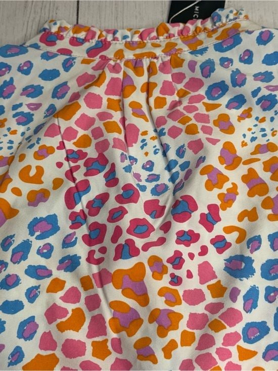 Michelle McDowell Sutton Top Wild Safari Multi Leopard Blouse XS NWT 16