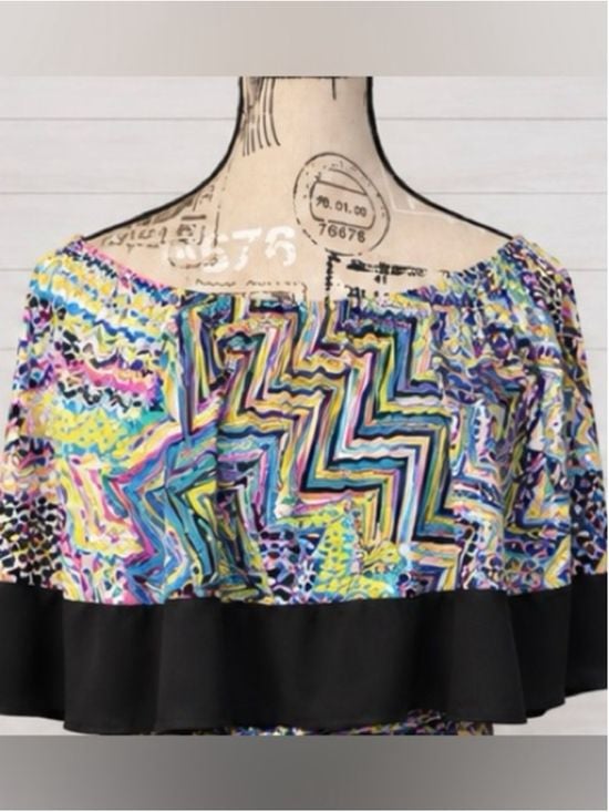 Janette John 3:16 Joya DJ13904 Multicolor Abstract Maxi Dress S NWOT 3