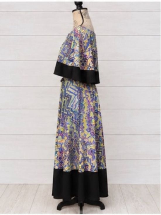 Janette John 3:16 Joya DJ13904 Multicolor Abstract Maxi Dress S NWOT 5