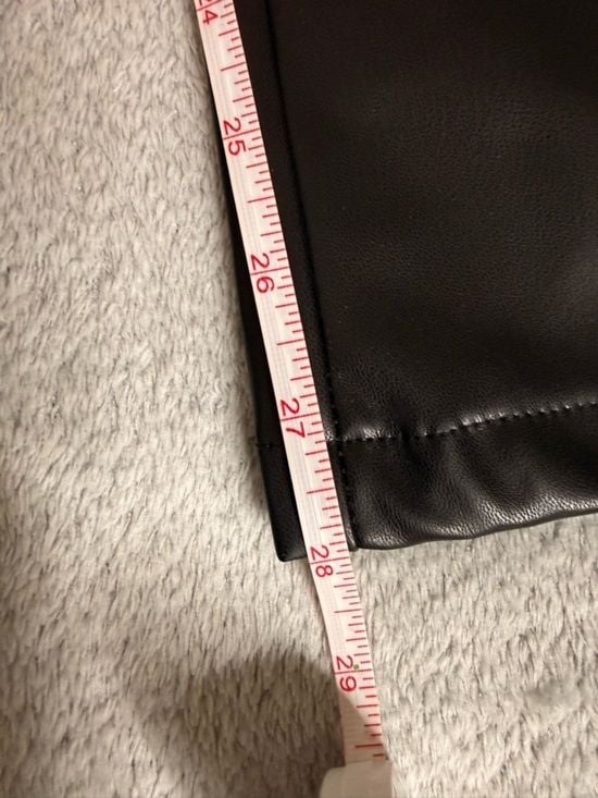 Grace & Emma Faux Leather Pants Womens Black High Rise Slit Hem NWT 8
