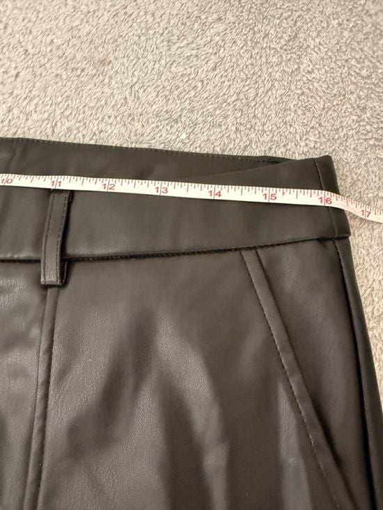 Grace & Emma Faux Leather Pants Womens Black High Rise Slit Hem NWT 9