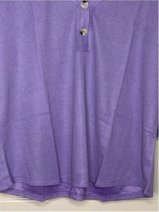 Andrée by Unit Lilac Waffle Knit Henley Top Oversized Boutique Pullover NWT S-XL 6