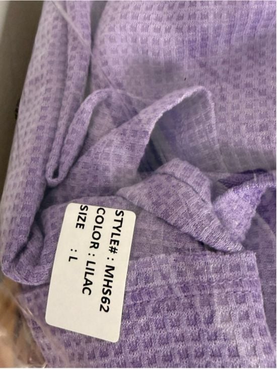 Andrée by Unit Lilac Waffle Knit Henley Top Oversized Boutique Pullover NWT S-XL 12