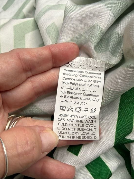 SHEIN Curve 3XL Green White Geometric Tiered Maxi Shirt Dress Plus Size 11