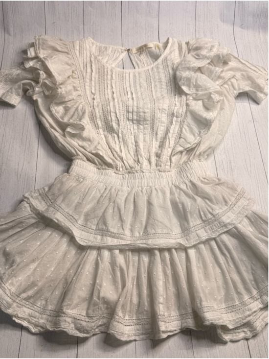 LoveShackFancy XS Natasha Heritage White Pintuck Cotton Ruffle Mini Dress 10