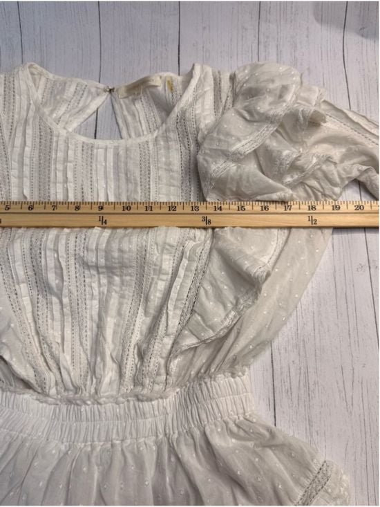 LoveShackFancy XS Natasha Heritage White Pintuck Cotton Ruffle Mini Dress 11