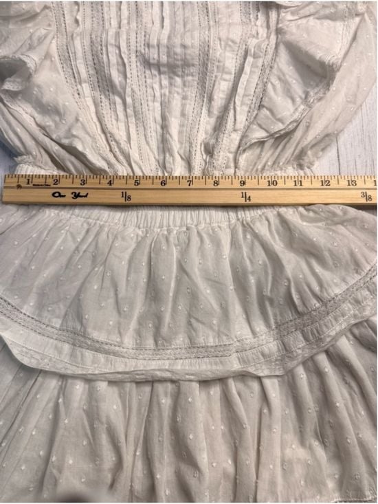 LoveShackFancy XS Natasha Heritage White Pintuck Cotton Ruffle Mini Dress 12