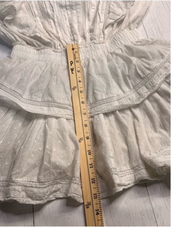 LoveShackFancy XS Natasha Heritage White Pintuck Cotton Ruffle Mini Dress 13