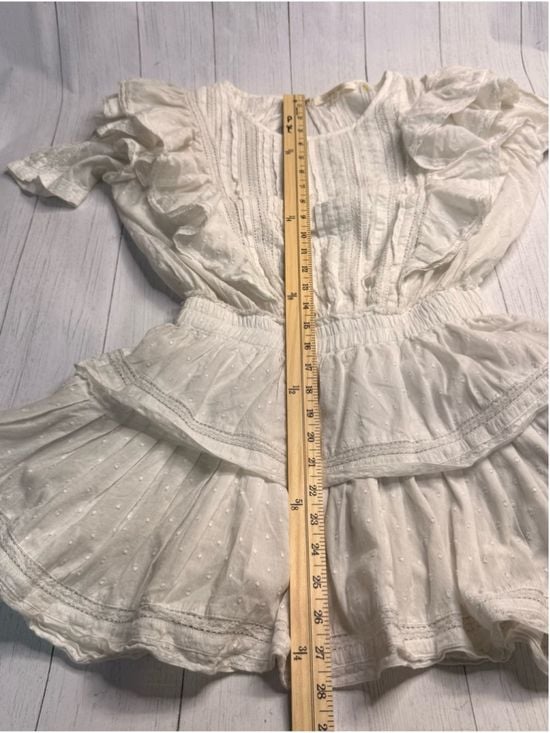 LoveShackFancy XS Natasha Heritage White Pintuck Cotton Ruffle Mini Dress 14