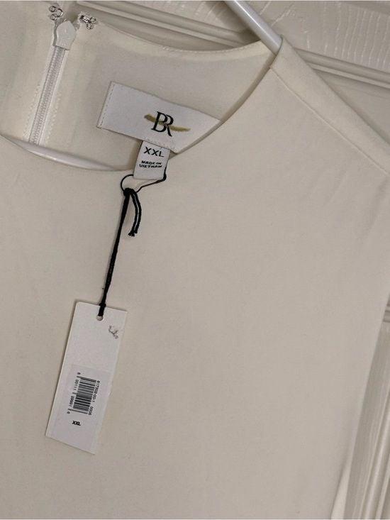 Banana Republic Ivory Sleeveless Drop Waist Ruffle Dress XXL NWT Lined 5