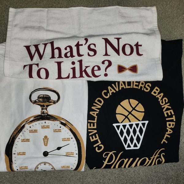Cleveland cavaliers tee shirts and towel lot