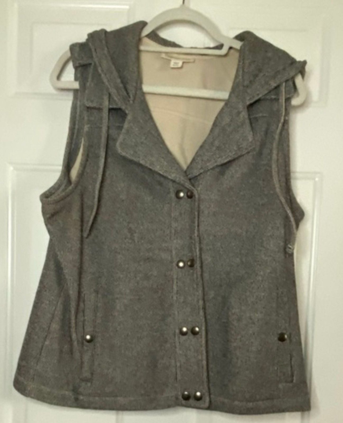 Coldwater Creek Charcoal Hooded Vest 2