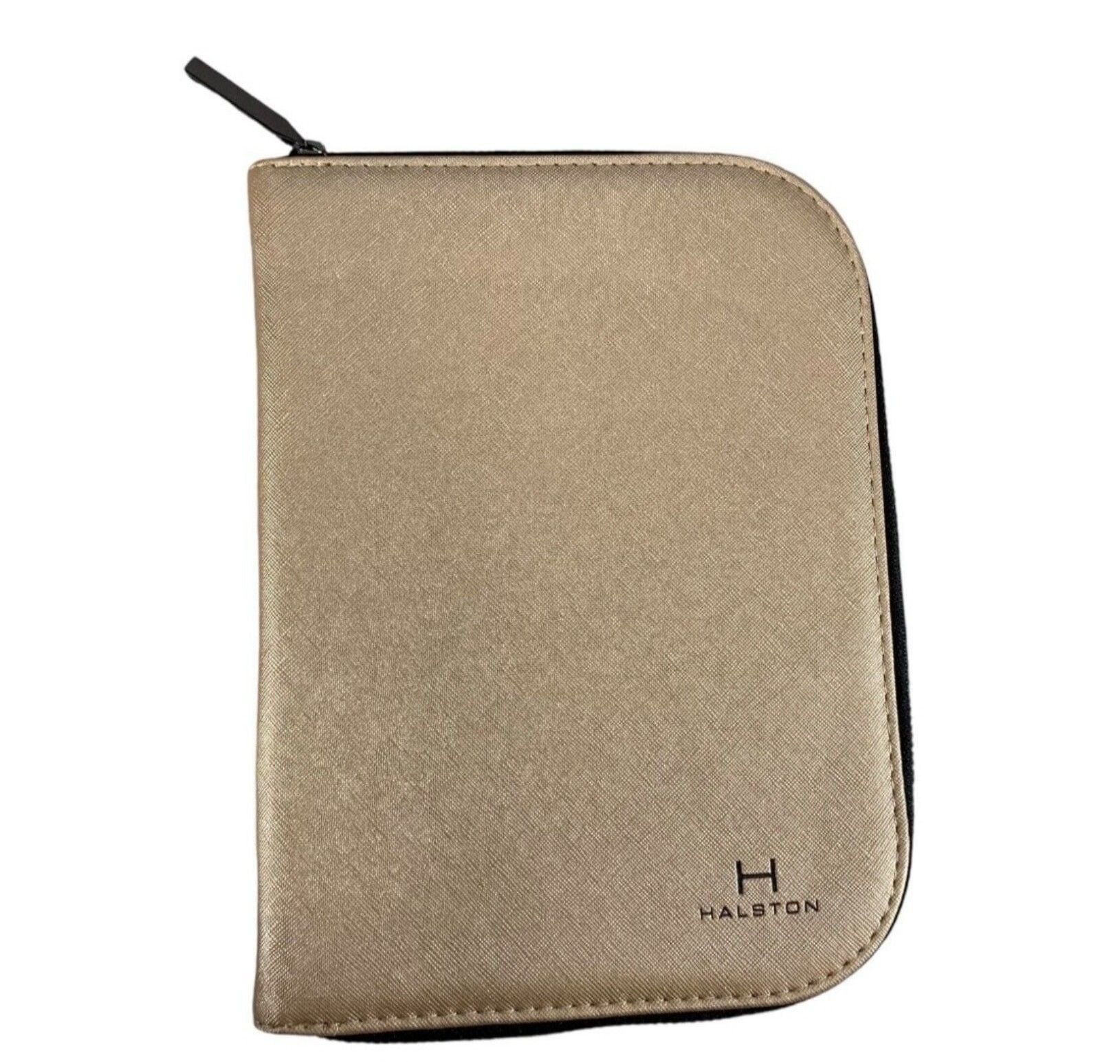 HALSTON Travel Jewelry Organizer Portfolio Zip Case 9"x6.5" Rose Gold 1