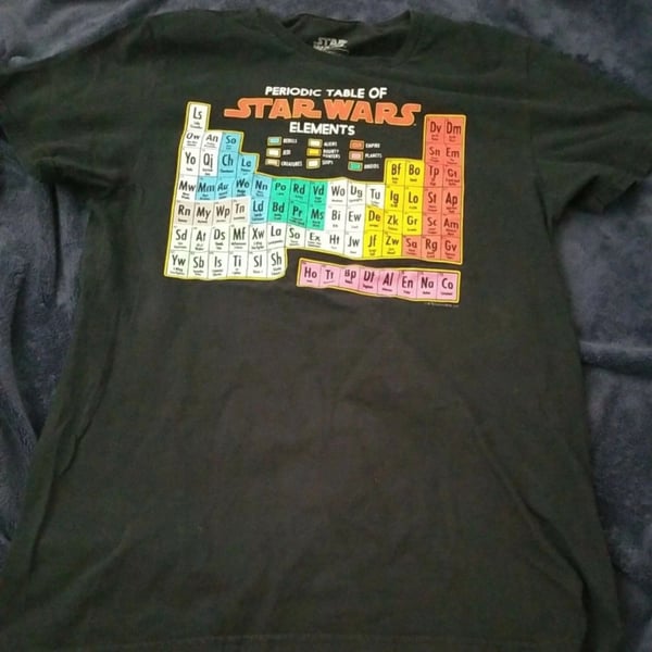 Periodic Table Of Star Wars Elements Large Black tshirt