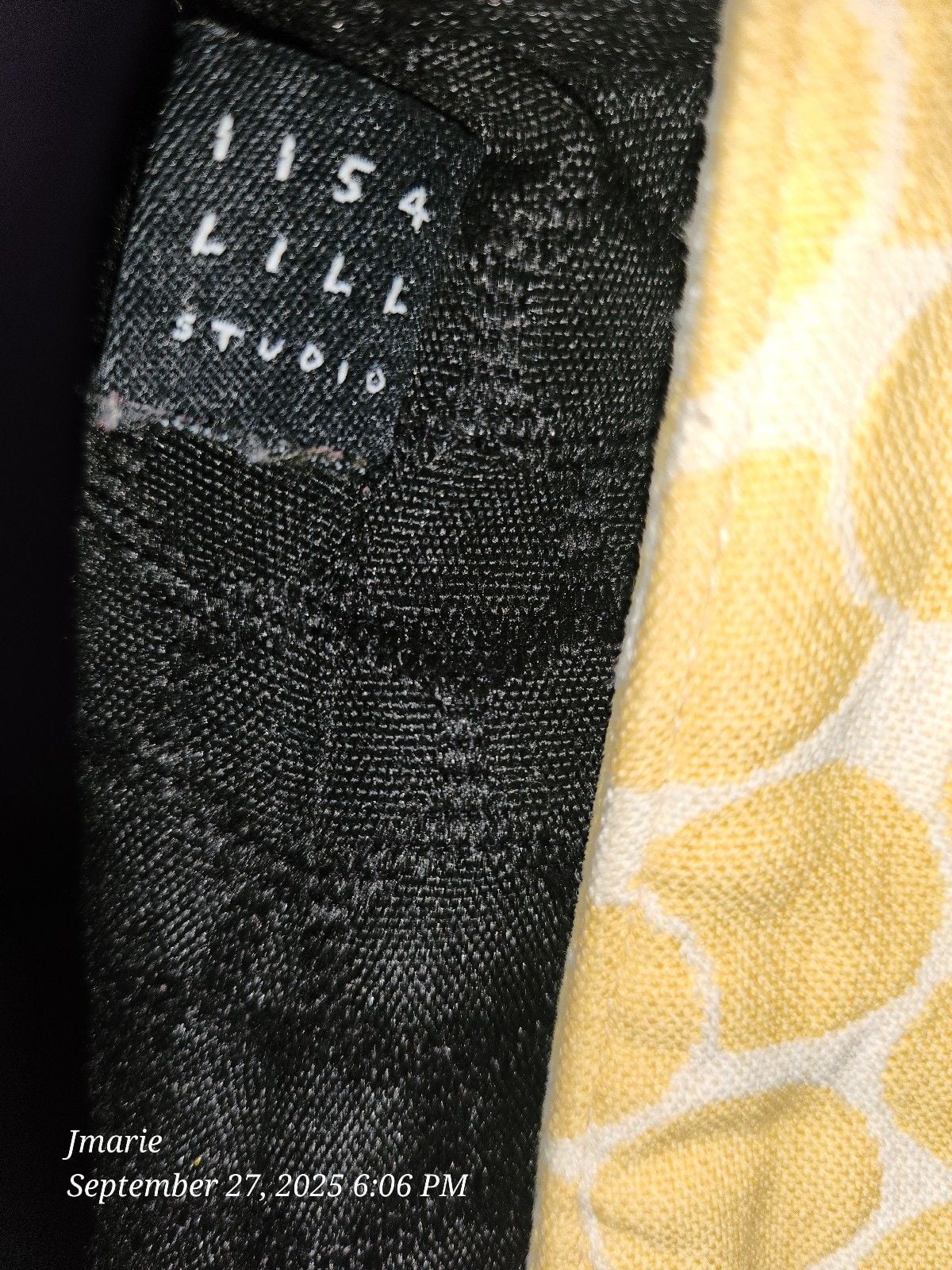 LISA LILL STUDIO BLACK And YELLOW HANDBAG PURSE 3