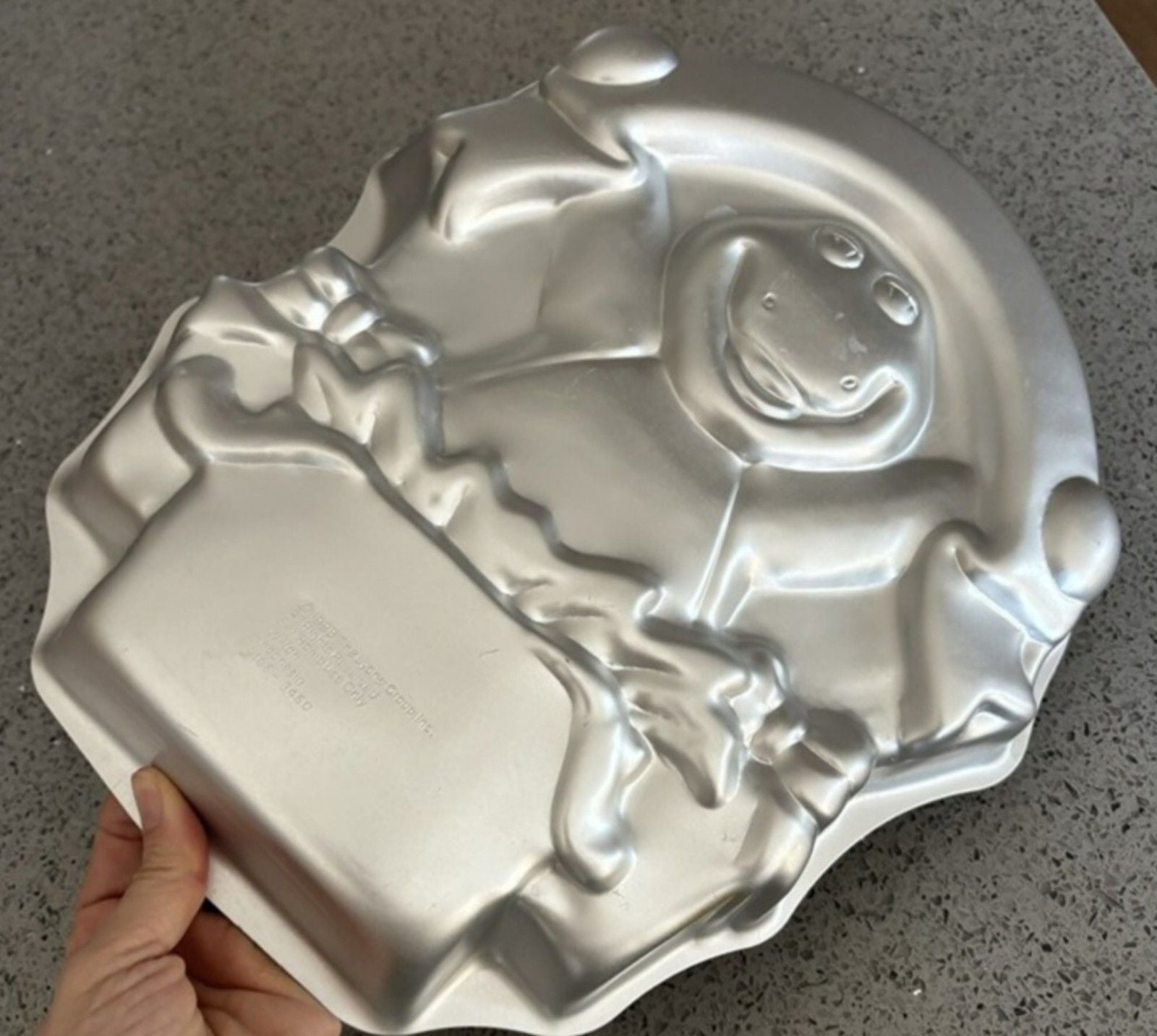 Barney Dinosaur Cake Pan -Vintage 90's Aluminum Happy Birthday Wilton Cake Pan 2