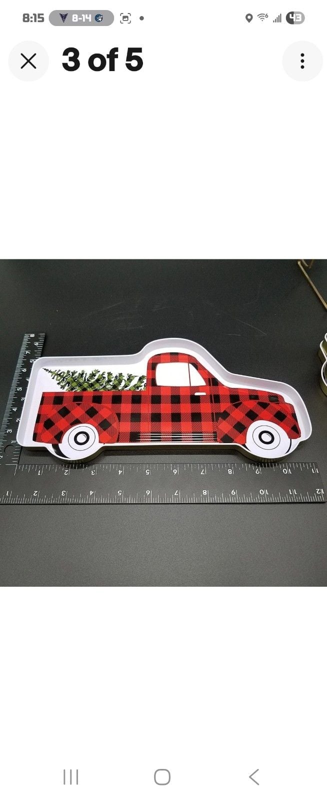 Buffalo Plaid Farmhouse Christmas Truck Metal Cocktail Party Tray COUNTRY HOME 3