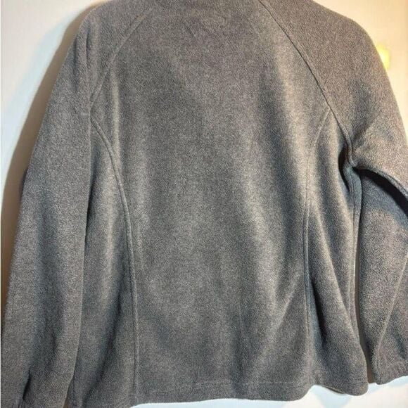 Harriton Gray Fleece Full-Zip Jacket Patch Slogan Women's Size L 8