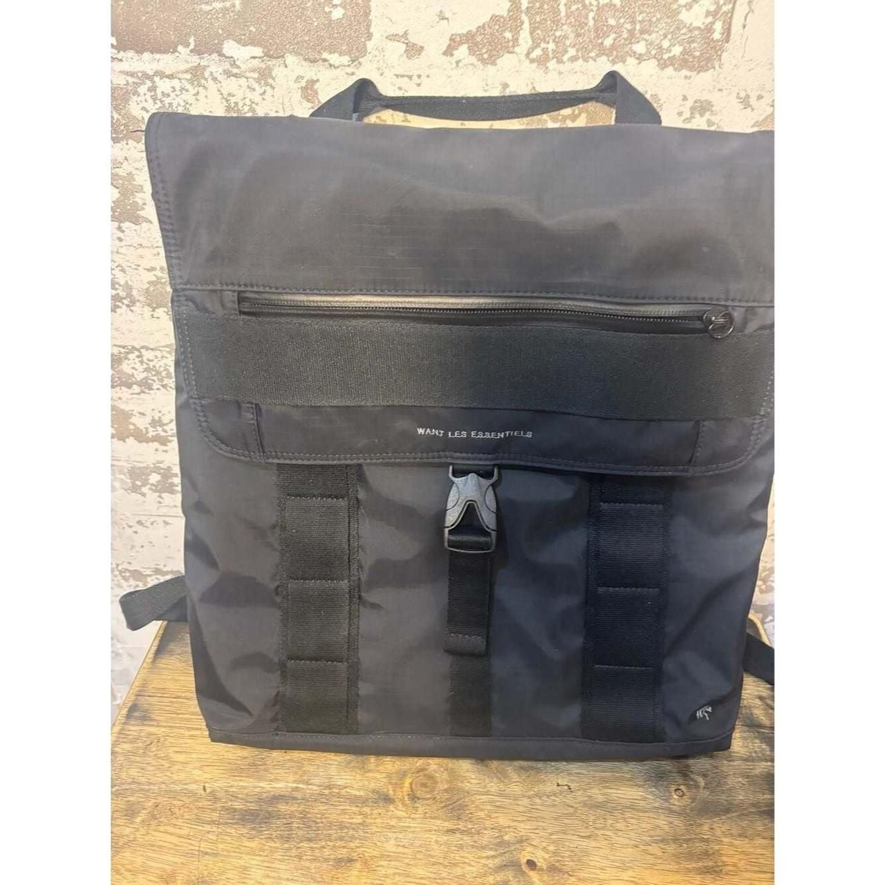 WANT Les Essentiels Black ECONYL Nylon Convertible Backpack 3