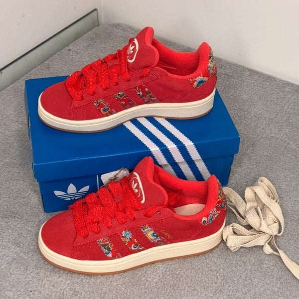 Adidas x Liberty London Campus 00s Red Floral Sneakers Women 5.5 New Rare