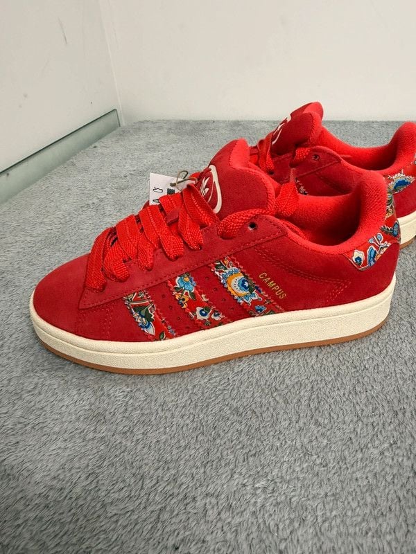 Adidas x Liberty London Campus 00s Red Floral Sneakers Women 5.5 New Rare 5