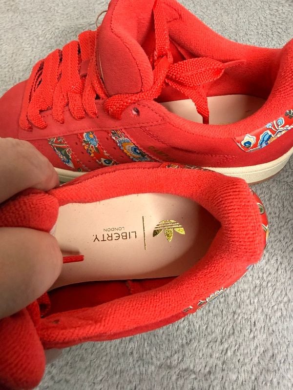 Adidas x Liberty London Campus 00s Red Floral Sneakers Women 5.5 New Rare 7