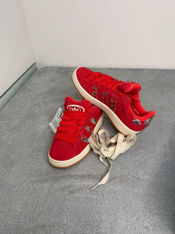 Adidas x Liberty London Campus 00s Red Floral Sneakers Women 5.5 New Rare 9