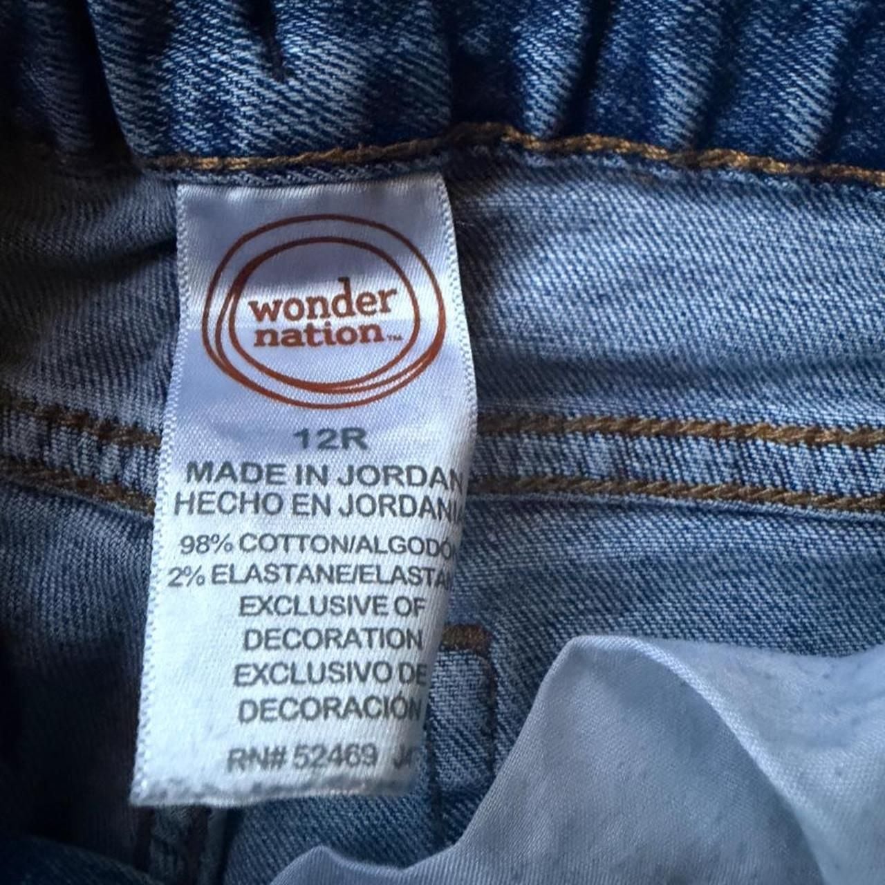 Wonder Nation Denim Jeans Size 12R Blue Cotton Blend 2