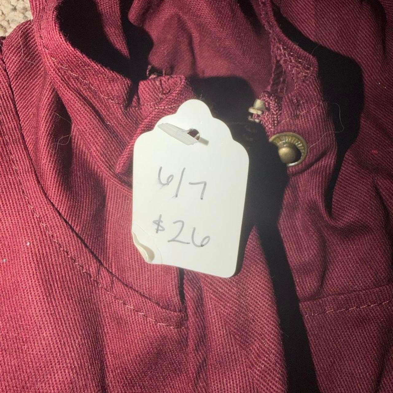 Boutique Girls Hooded Utility Vest Size 6/7 Burgundy Cargo 3