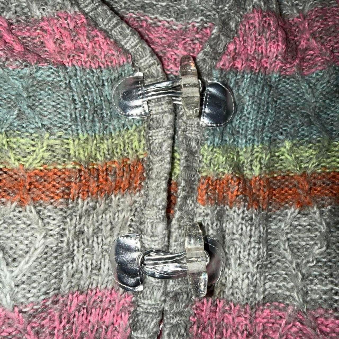 Little Lass Striped Cardigan Size 4T Multi Bell Sleeve Knit Sweater 7